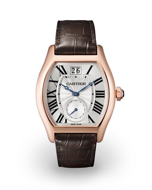 Cartier Tortue XL Rose Gold / Silvered Flinque / Roman / Strap W1556234  Model Image