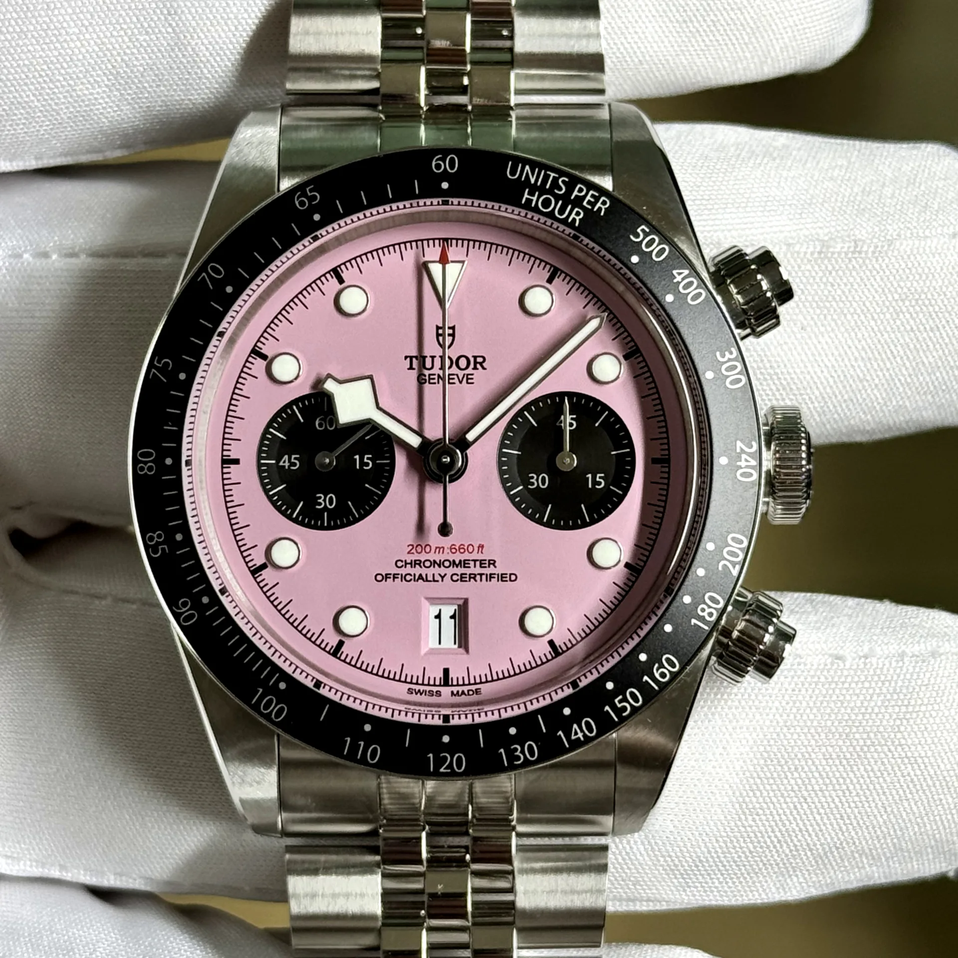 Tudor Pink And Black Watch Tudor Black Bay Chrono Inter Miami Pink