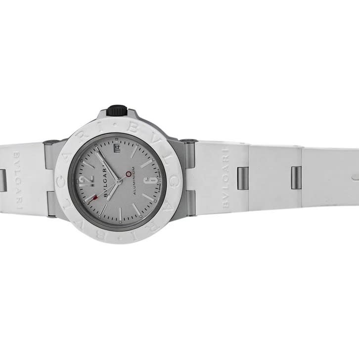 Bvlgari Aluminium 40 Aluminum / Rubber / White / Arabic / Strap