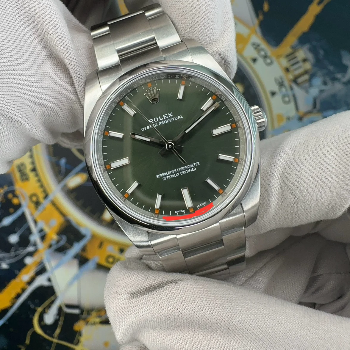 2020 Rolex Oyster Perpetual 34 Olive Green 114200-0021