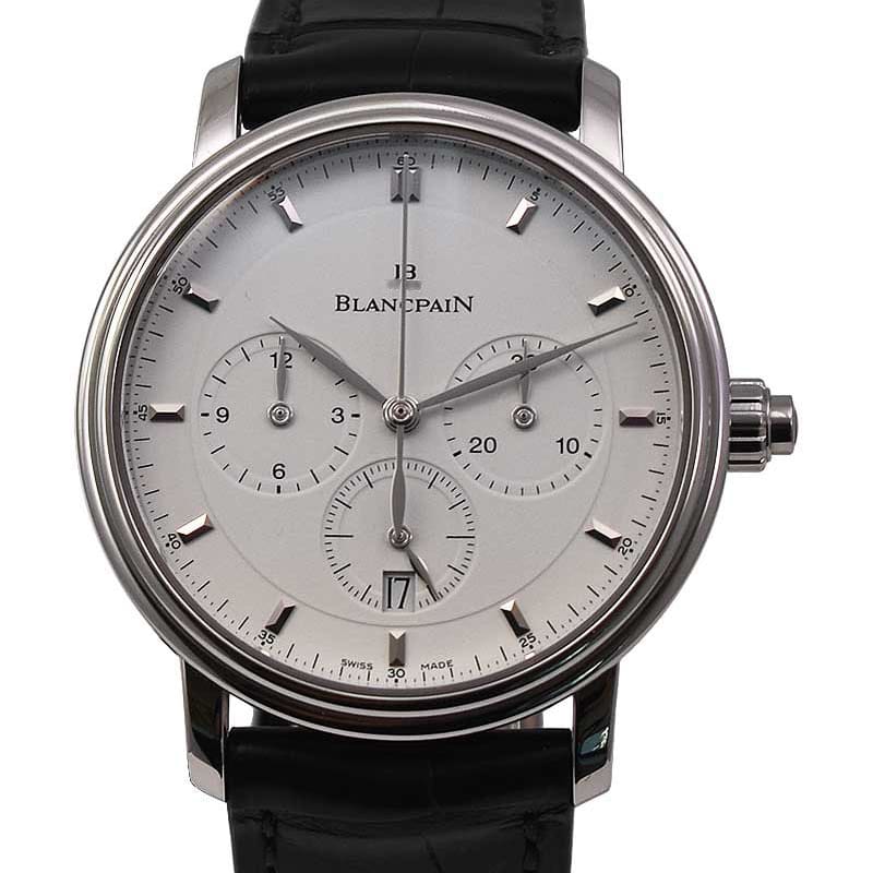 Blancpain Villeret Monopusher Chronograph Steel White 6185 1127