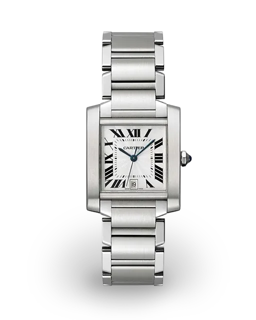 Cartier Tank Française Steel / Silvered / Roman / Bracelet W51002Q3  Model Image