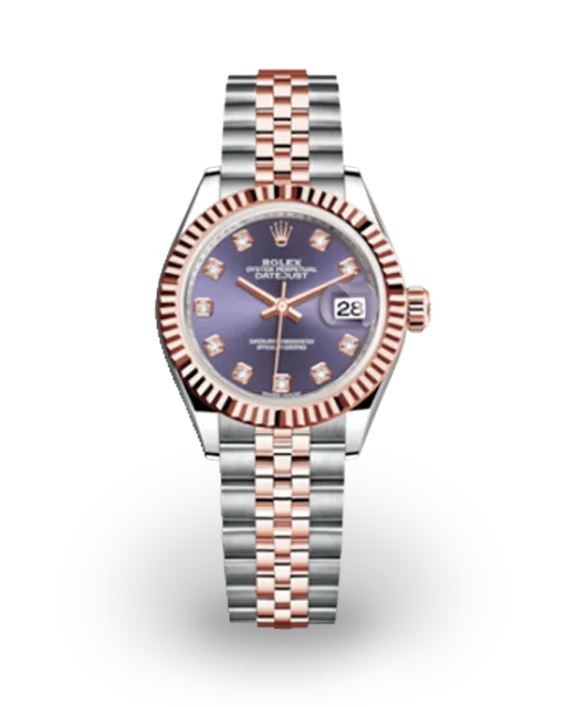 Rolex Lady-Datejust 28 Two-Tone / Fluted / Aubergine / Diamond-Set / Jubilee 279171-0015  Model Image