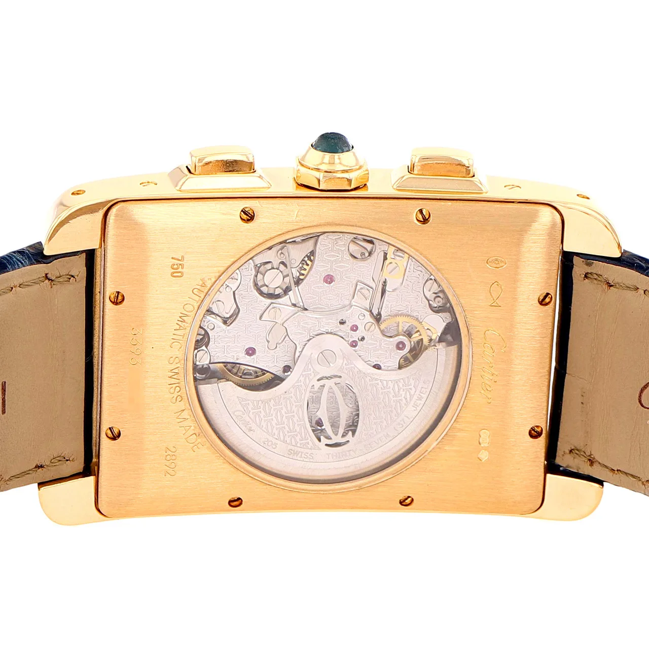 Cartier Tank Américaine XL Yellow Gold / Silvered / Roman / Strap W2609256  Listing Image 4