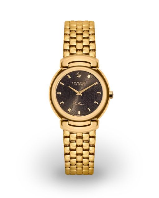 Rolex Ladies' Cellini 26 Yellow Gold / Smooth / Charcoal Jubilee-Motif / Bracelet 6621  Model Image