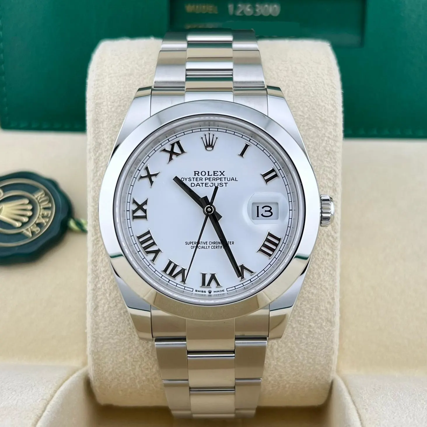 2024 Rolex Datejust 41 Smooth / White / Roman / Oyster 126300-0015 Listing Image 1