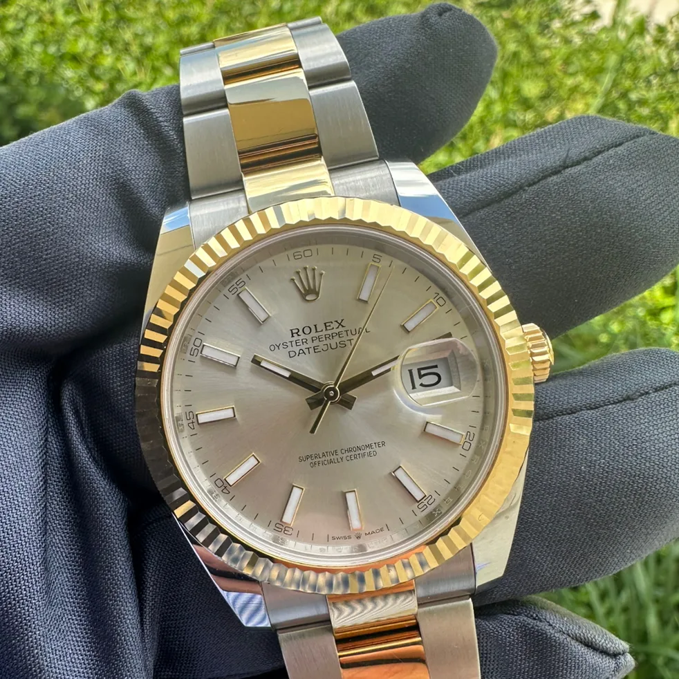 2021 Rolex Datejust 41 Two-Tone / Fluted / Silver / Oyster 126333-0001