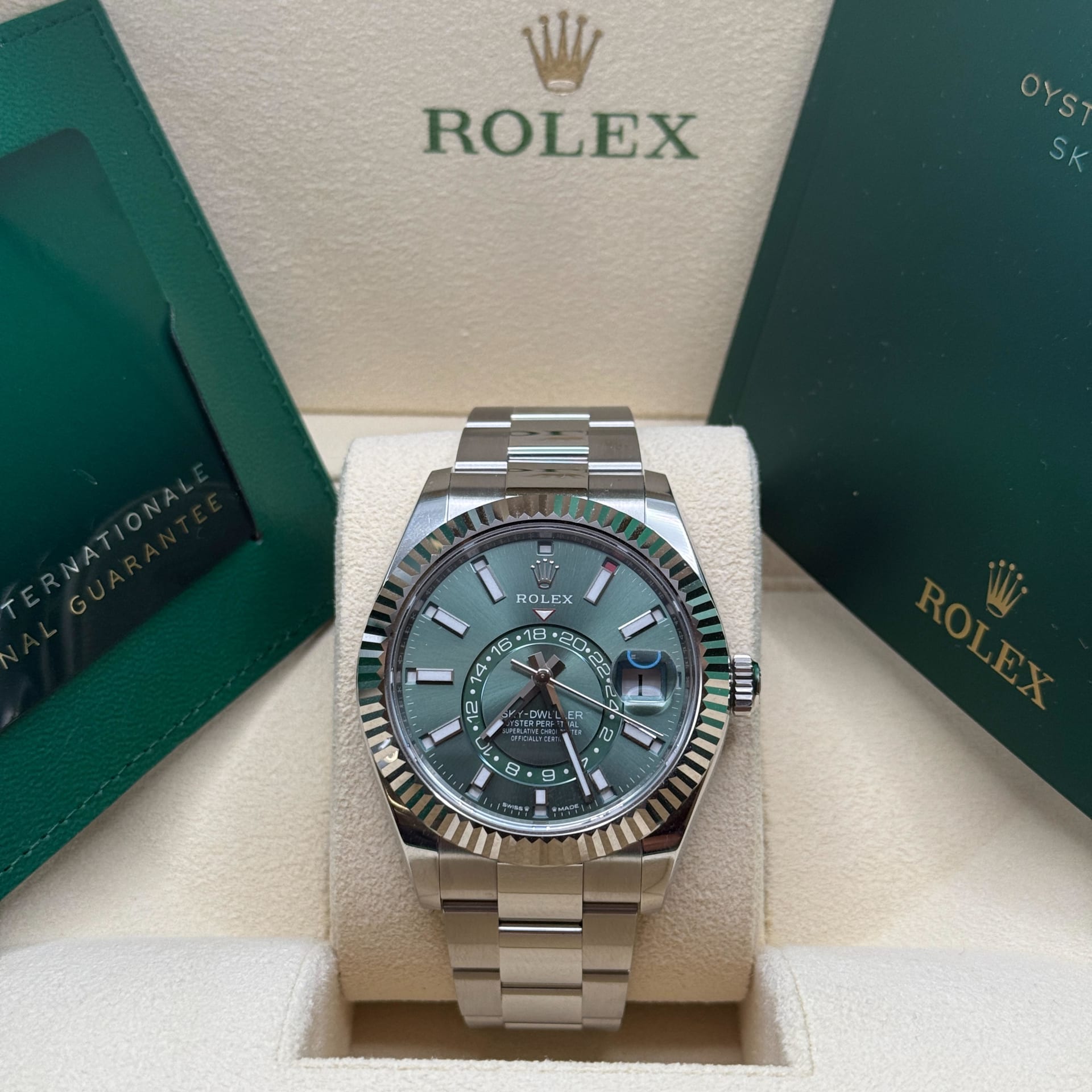 Rolex Sky-Dweller 42 Steel / Fluted / Green / Oyster 336934