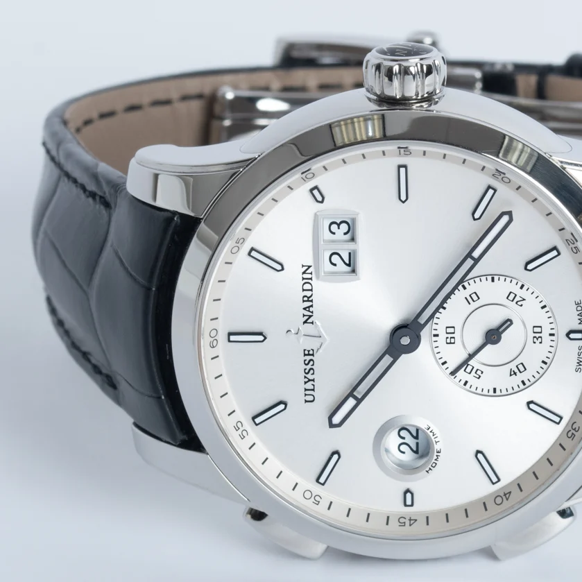 2014 Ulysse Nardin Dual Time Manufacture Steel / Silver / Strap 3343-126/91 Listing Image 6