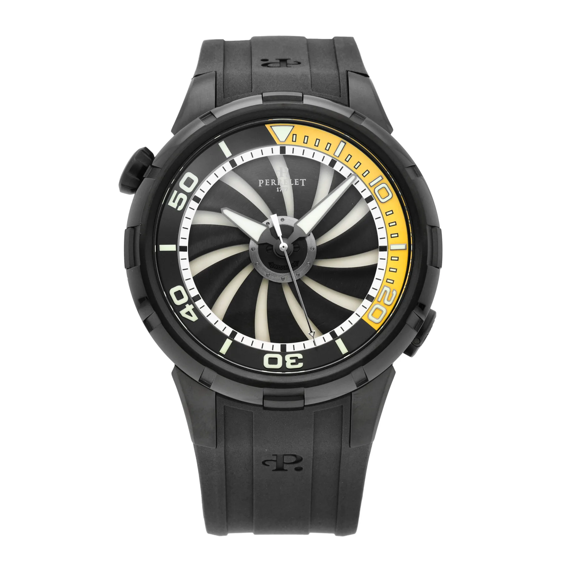 Perrelet Turbine Yacht 47 PVD Steel / Black / Arabic / Strap A1088/3