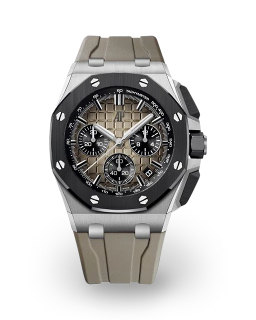 Audemars Piguet  Royal Oak Offshore Chronograph 43 Steel / Ceramic / Smoked Taupe / Rubber 26420SO.OO.A600CA.01  Model Image