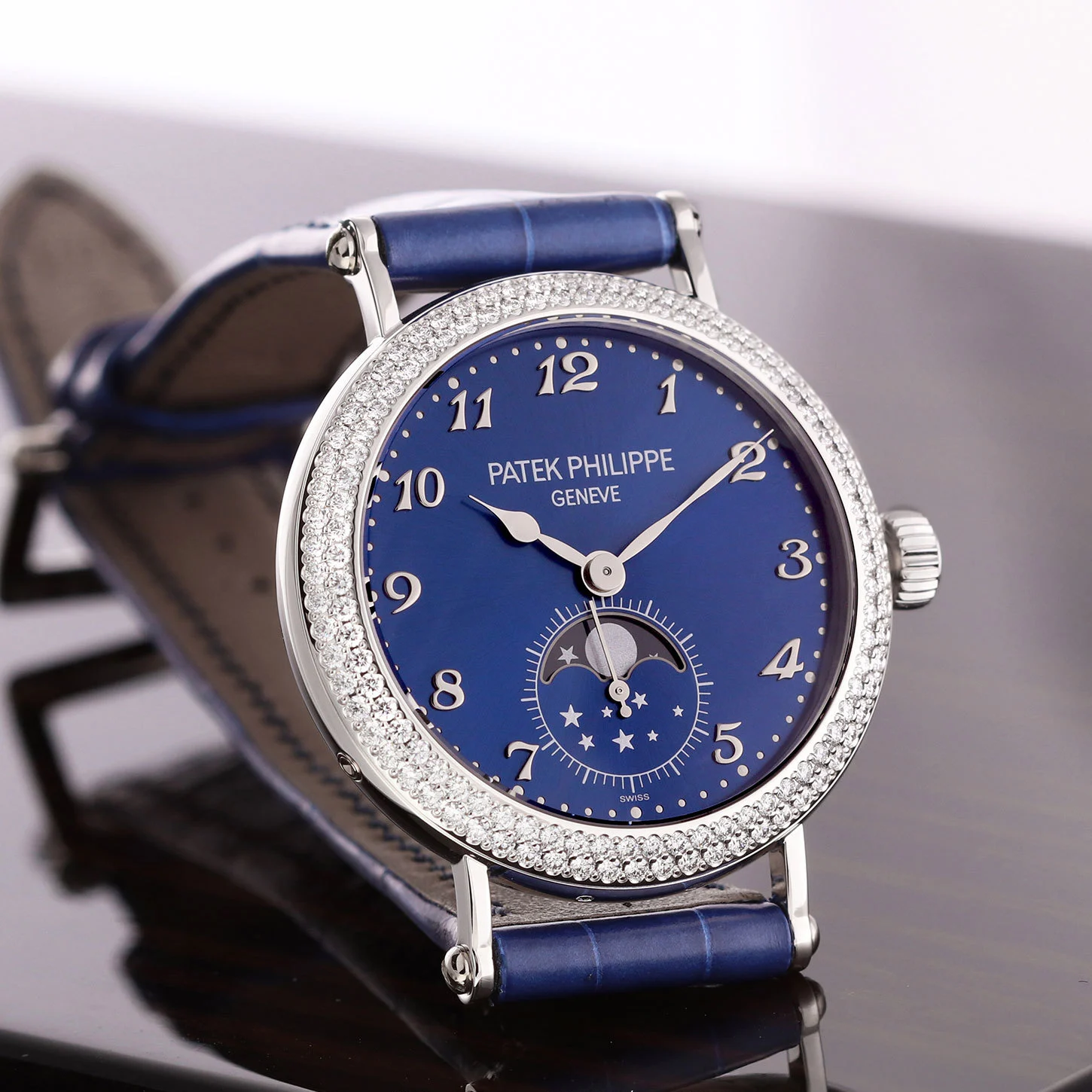 2024 Patek Philippe Moon Phases White Gold / Diamond-Set / Blue / Breguet 7121/200G-001