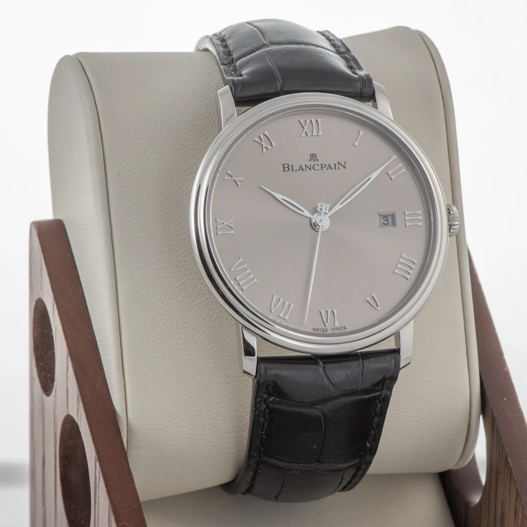 2024 Blancpain Villeret Ultraplate 40 Steel / Gray / Roman / Strap 6651-1504-55A