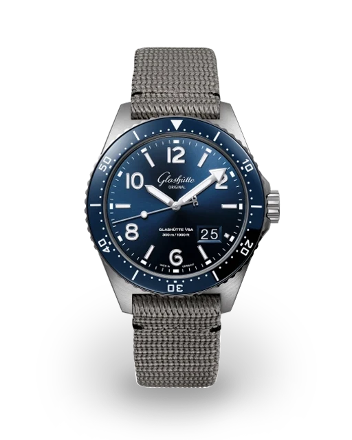 Glashütte Original SeaQ Panorama Date Steel / Blue / Textile / Folding 1-36-13-02-81-34  Model Image