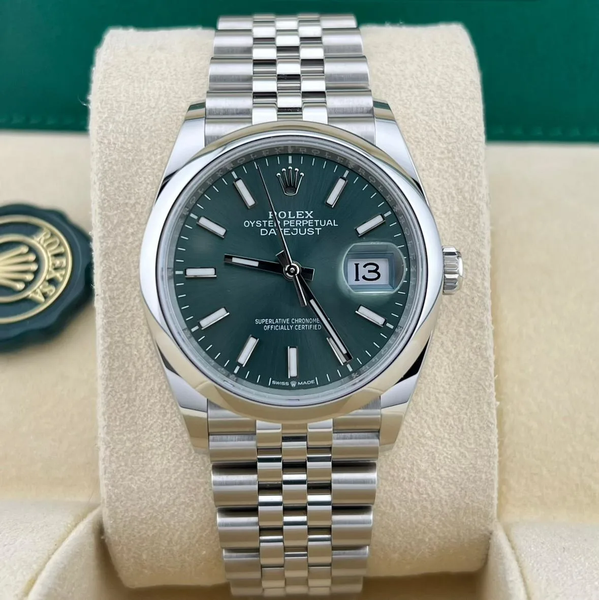 2024 Rolex Datejust 36 Smooth / Mint Green / Jubilee 126200-0023 Listing Image 1