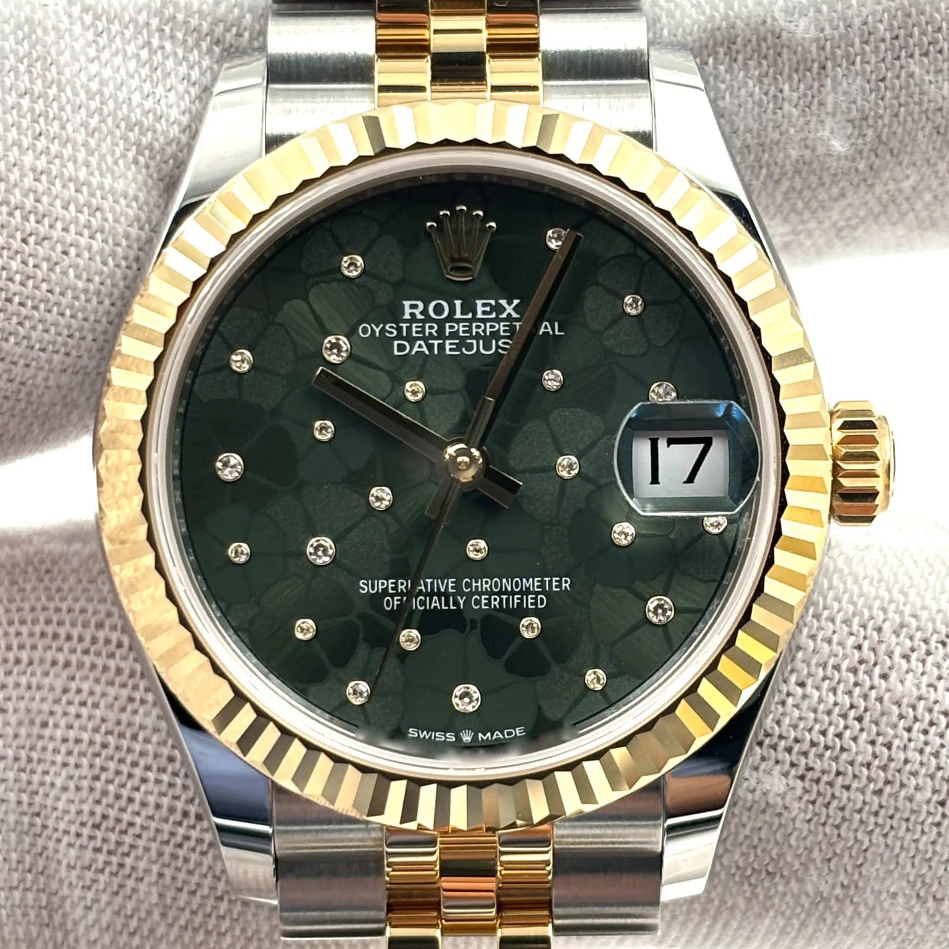 2024 Rolex Datejust 31 Two-Tone / Fluted / Floral-Motif / Diamond-Set / Jubilee 278273-0032