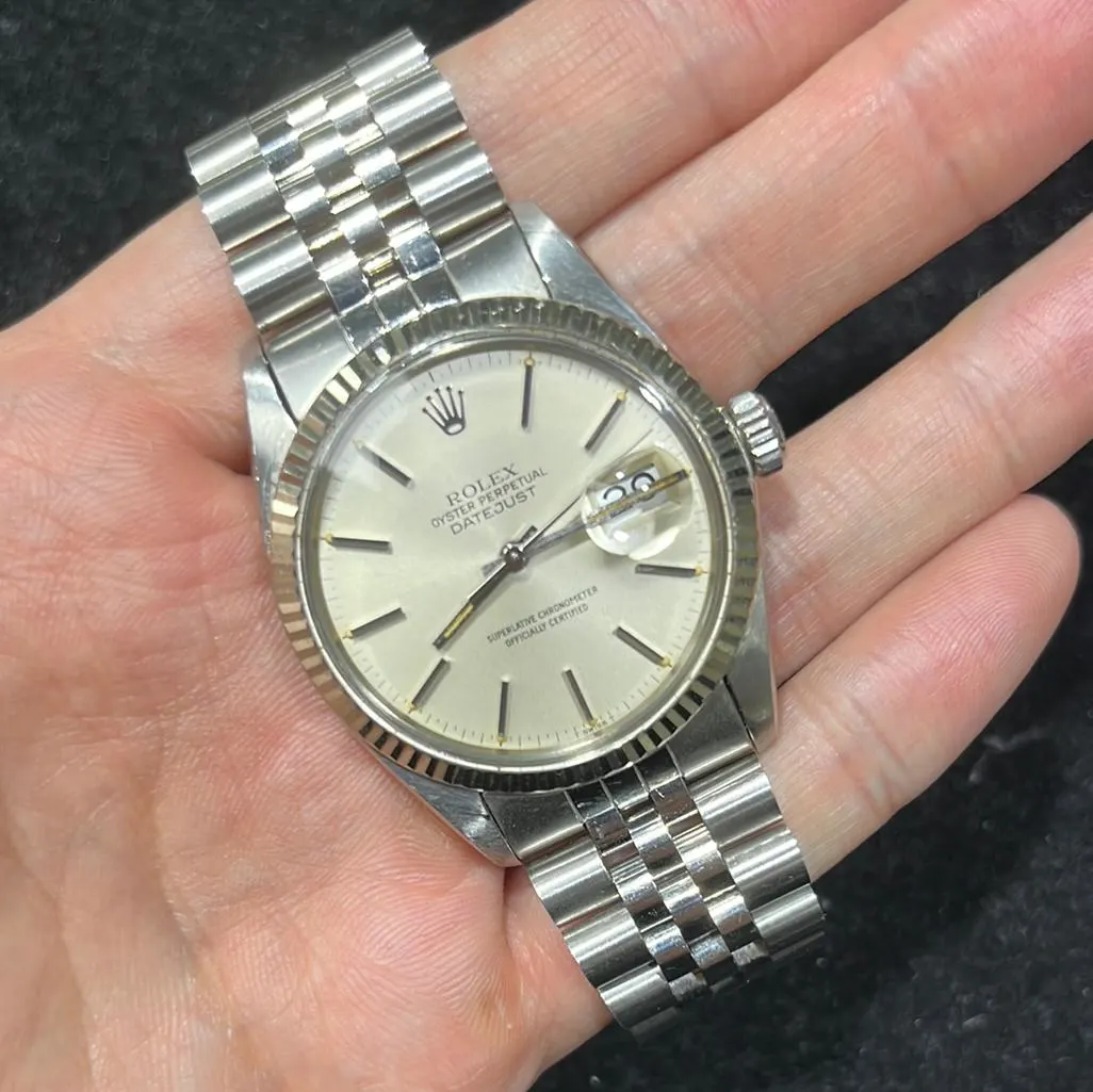 1986 Rolex Datejust 36 Fluted / Silvered / Jubilee 16014 Listing Image 1