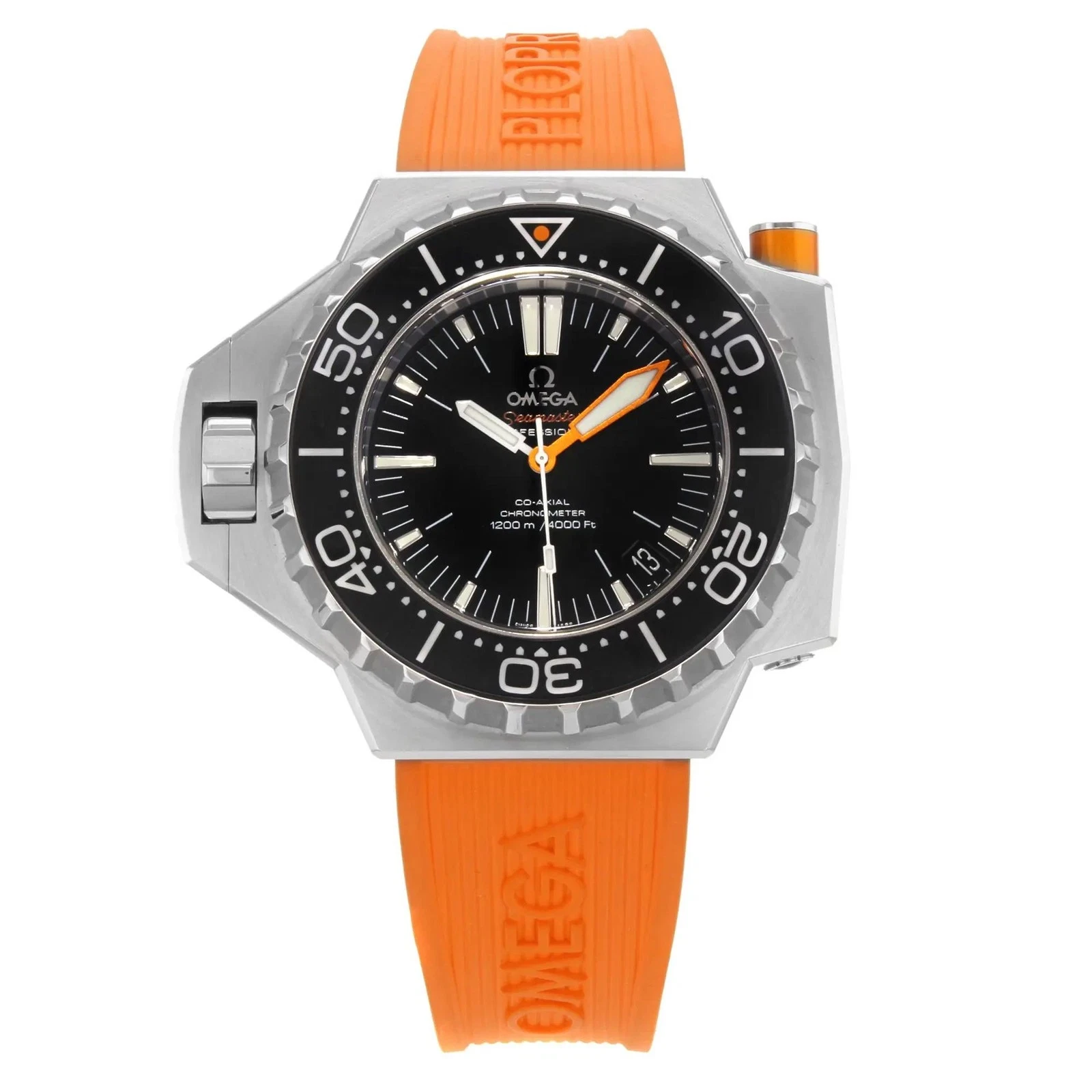 2017 Omega Seamaster PloProf Co-Axial Stainless Steel / Black / Orange 224.32.55.21.01.002