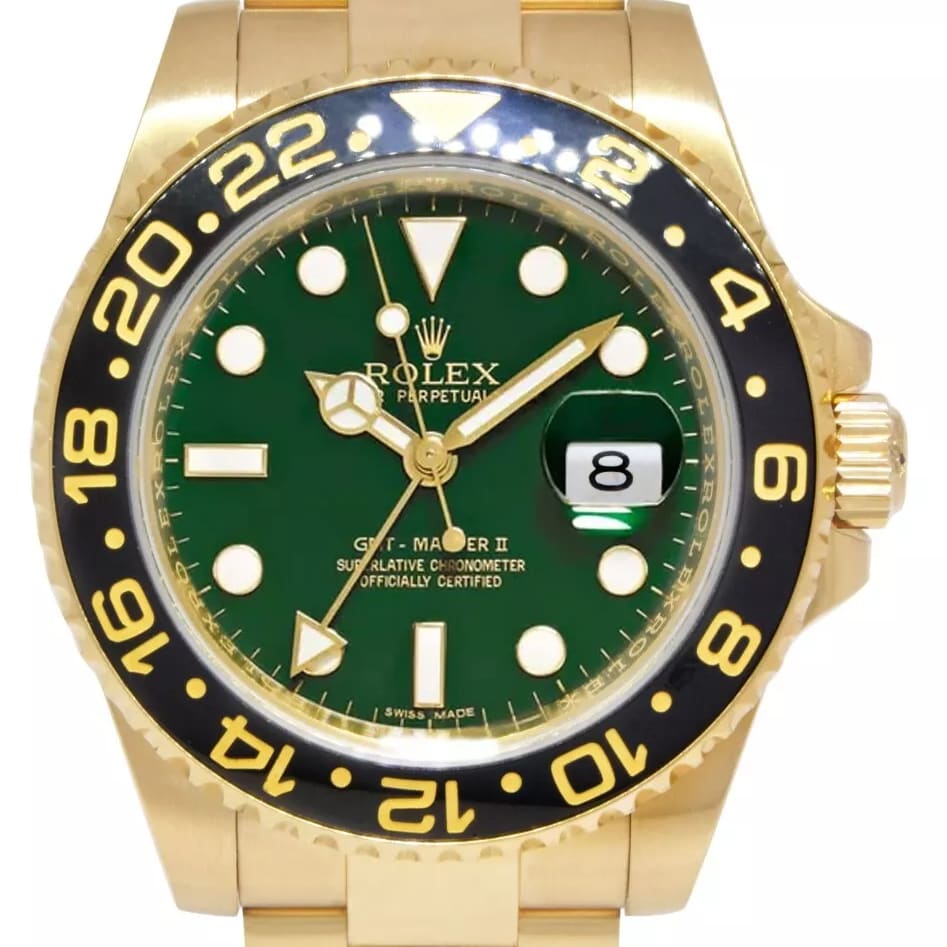 Rolex GMT-Master II Yellow Gold Green 116718LN-0002 Watches Bezel