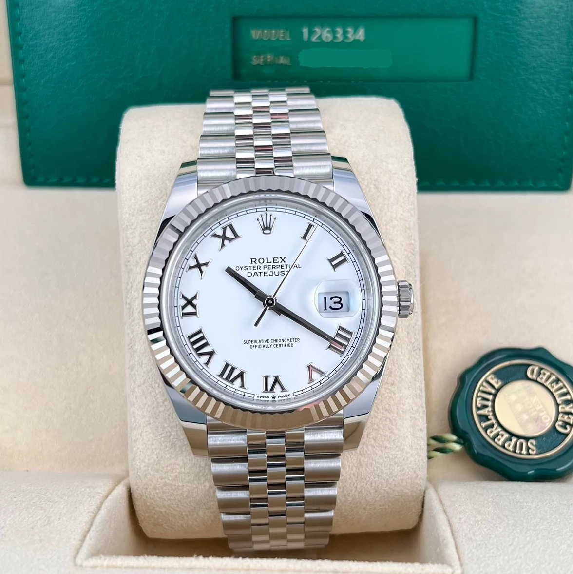 2025 Rolex Datejust 41 Fluted / White / Roman / Jubilee 126334-0024 Listing Image