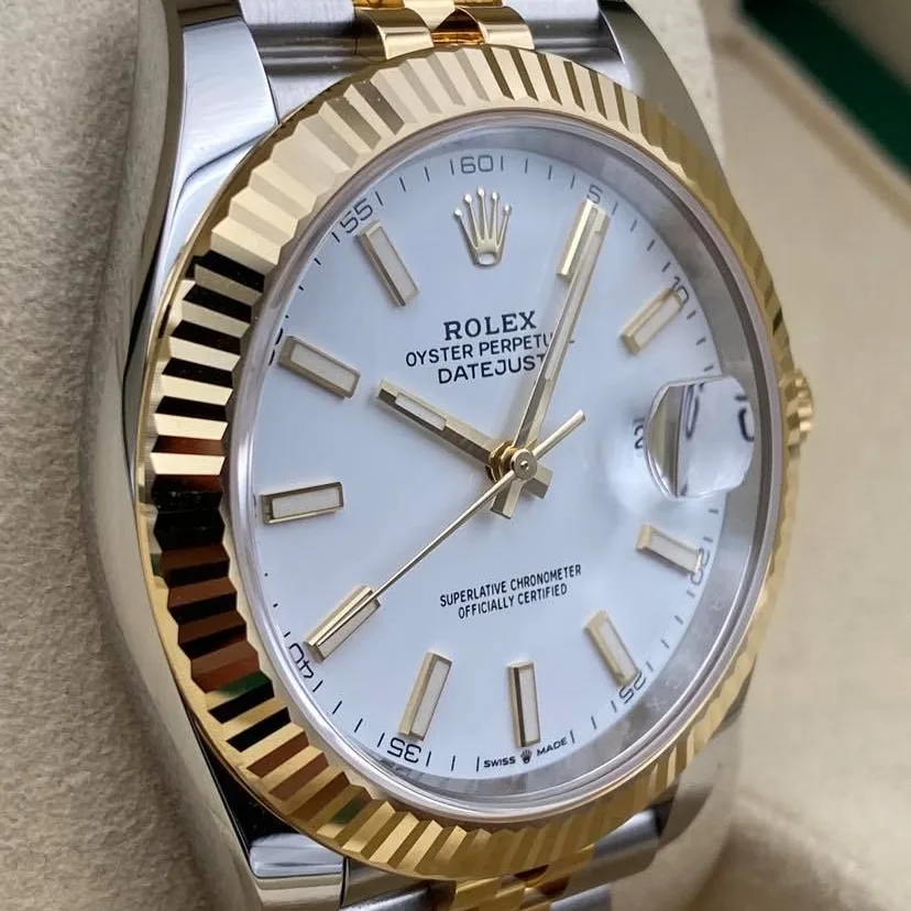 2022 Rolex Datejust 41 Two-Tone / Fluted / White / Jubilee 126333-0016 Listing Image 3