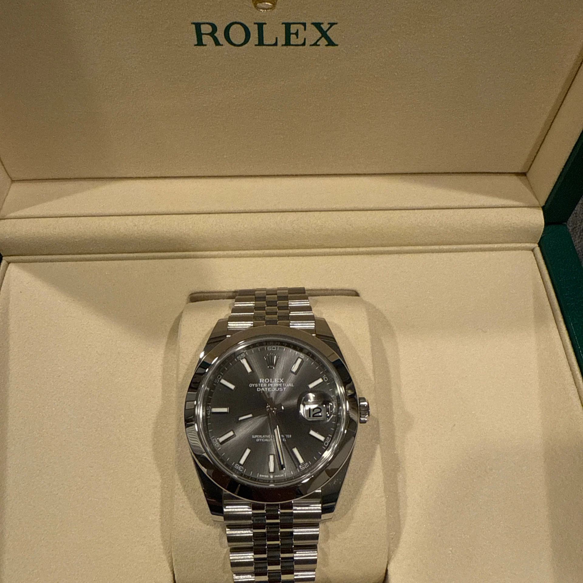 2025 Rolex Datejust 41 Smooth / Slate / Jubilee 126300-0008