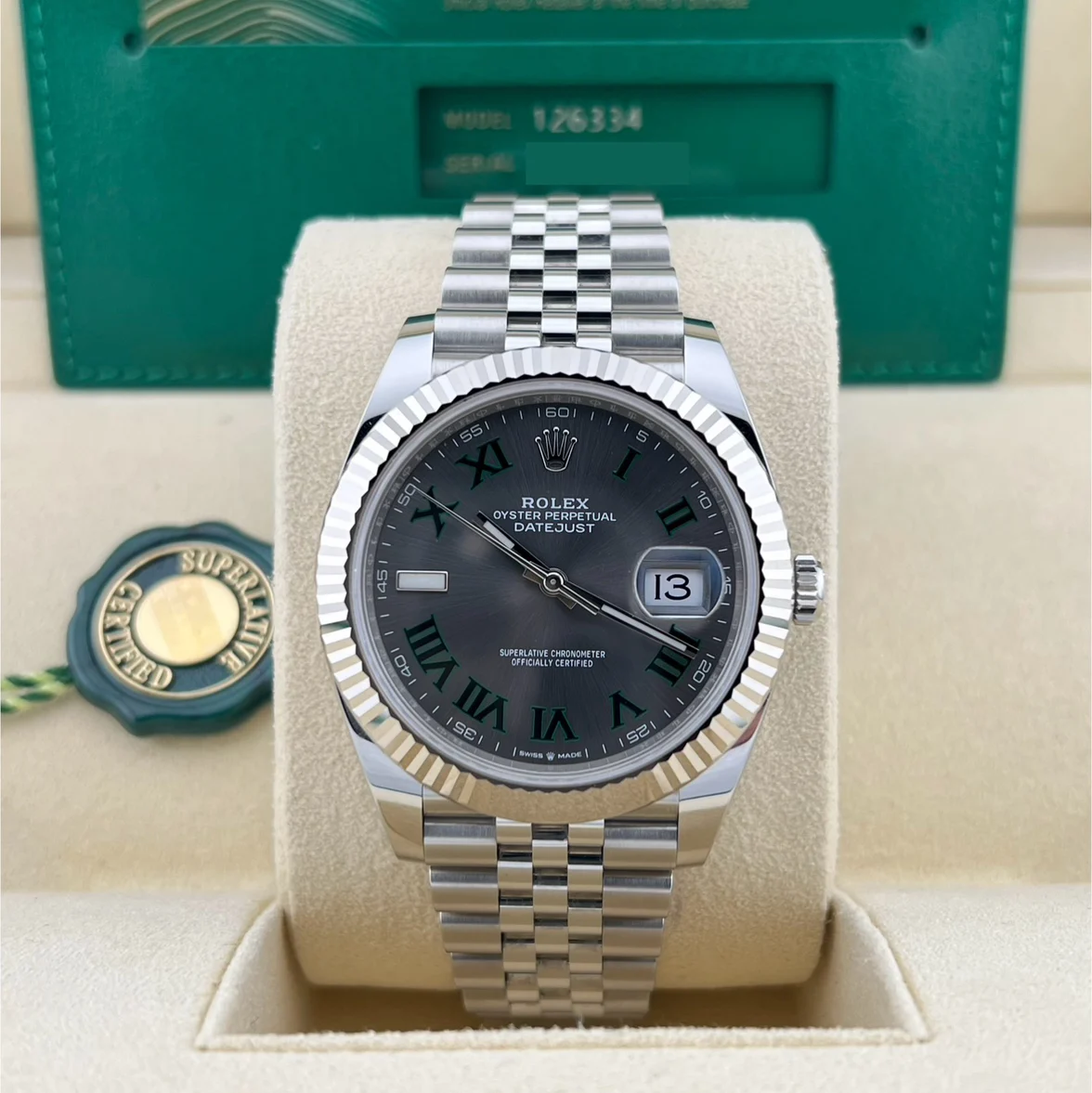 2024 Rolex Datejust 41 "Wimbledon" / Fluted / Jubilee 126334-0022 Listing Image 3