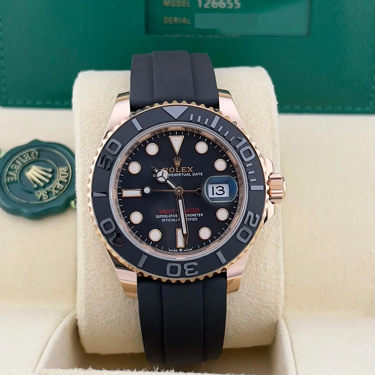 2024 Rolex Yacht-Master 40 Rose Gold / Black / Oysterflex 126655-0002 Listing Image