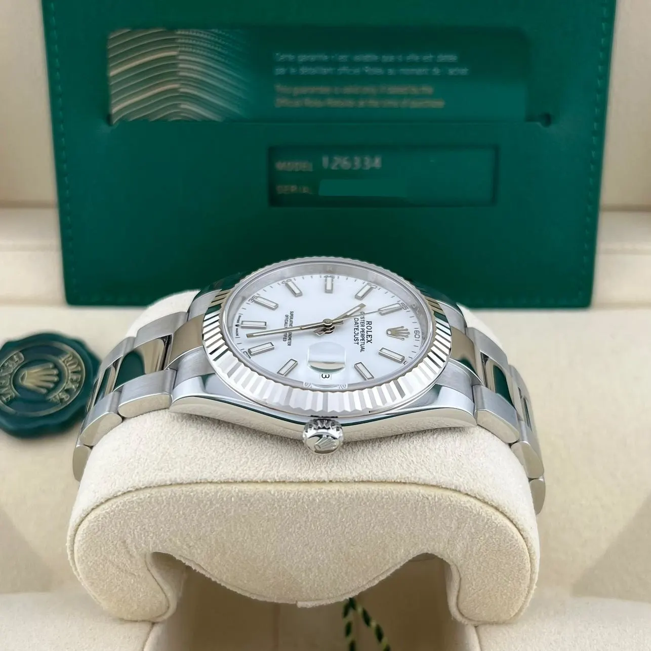 2021 Rolex Datejust 41 Fluted / White / Oyster 126334-0009 Listing Image 3