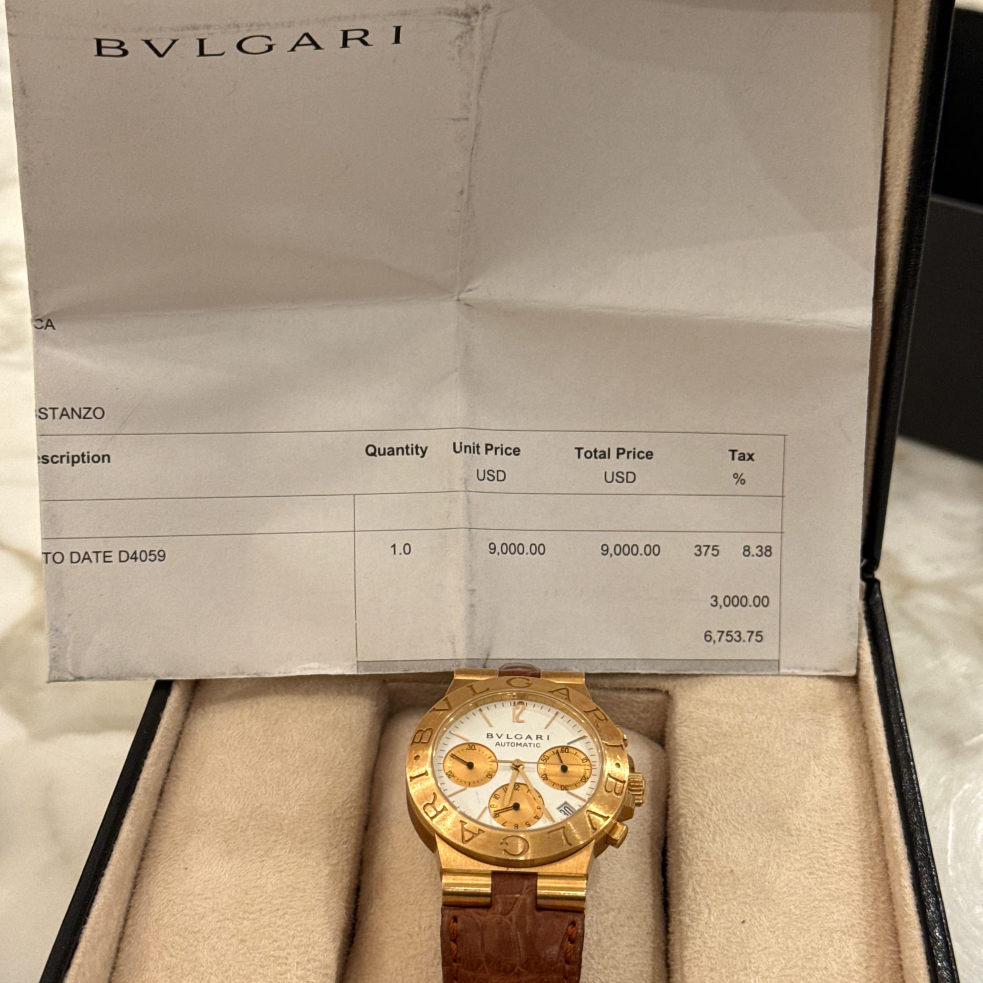 Auction: 2005 Bvlgari Diagono 35 Yellow Gold / Strap CH 35 G | Bezel
