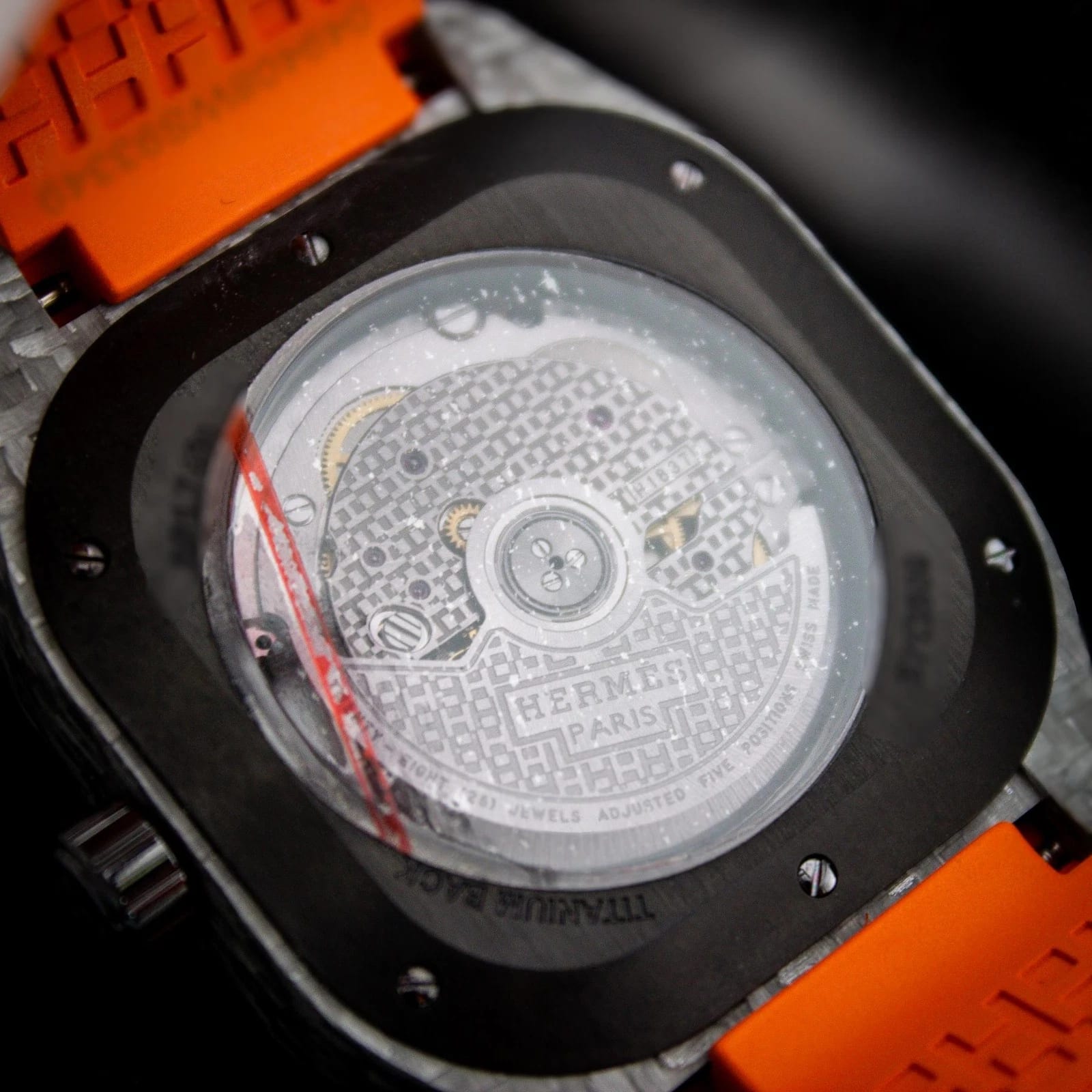 Hermès H08 Carbon Fiber / Ceramic / Black / Arabic / Strap SP1