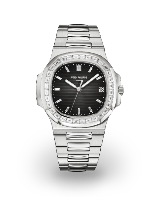 Patek Philippe Nautilus Platinum / Baguette Diamond-Set / Gray / Baguette Diamond-Set / Bracelet 5711/110P-001  Model Image