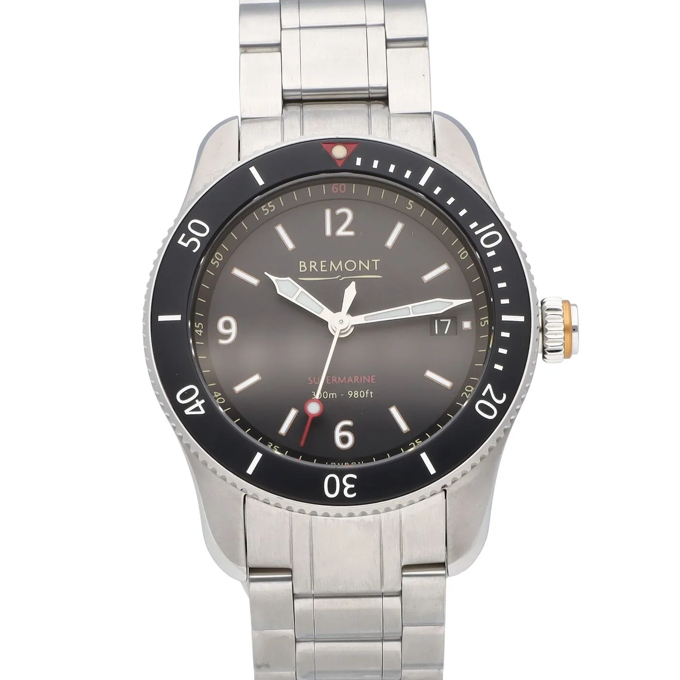 Bremont Supermarine S300 40 Steel / Black / Arabic / Bracelet S300-BK-B