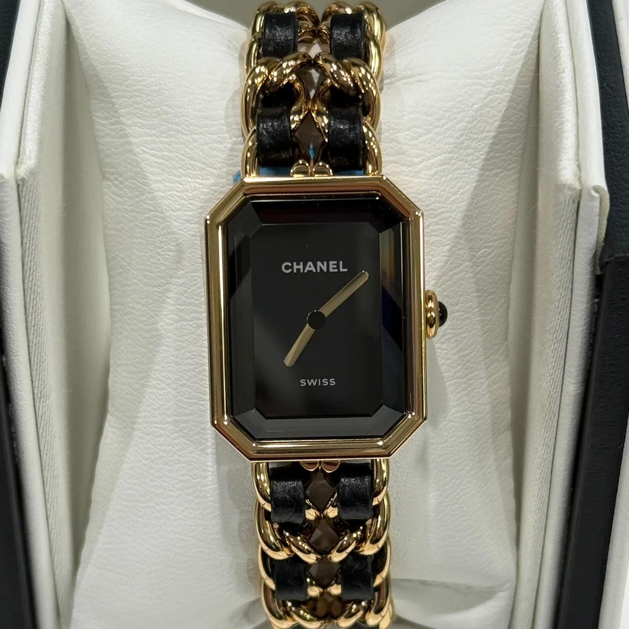 2025 Chanel Première Edition Originale Quartz Steel coated Yellow Gold / Black / Bracelet H6951