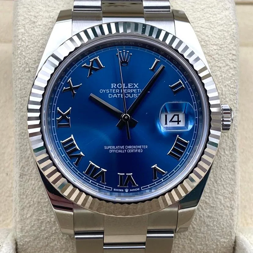 2022 Rolex Datejust 41 Fluted / Blue / Roman / Oyster 126334-0025 Listing Image 1