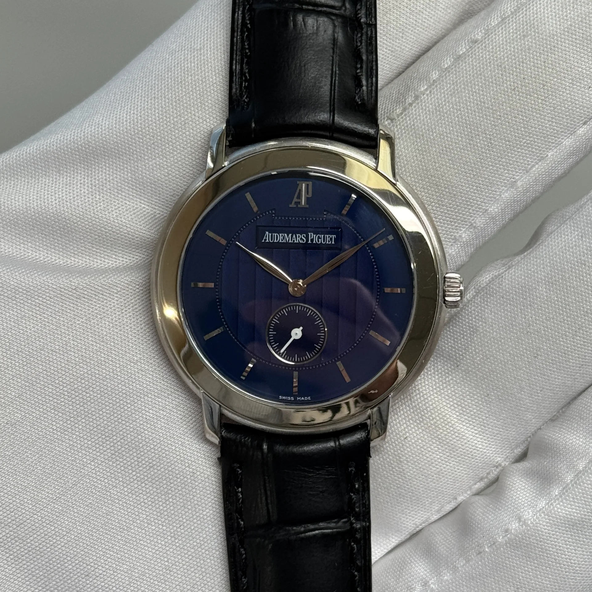 Audemars Piguet Jules Audemars Small Seconds 36 White Gold / Blue / Strap 15056BC