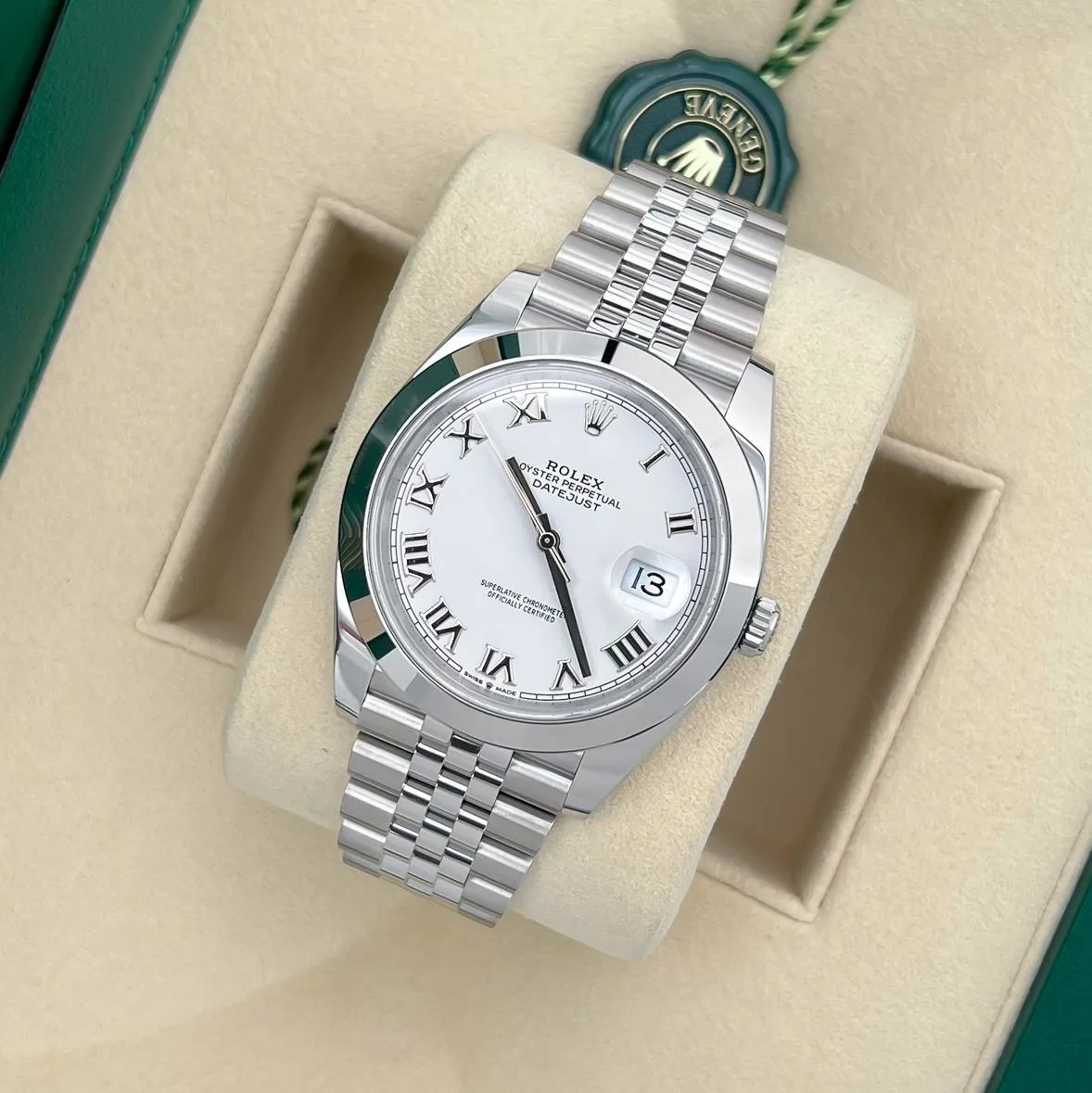 2024 Rolex Datejust 41 Smooth / White / Roman / Jubilee 126300-0016 Listing Image 3