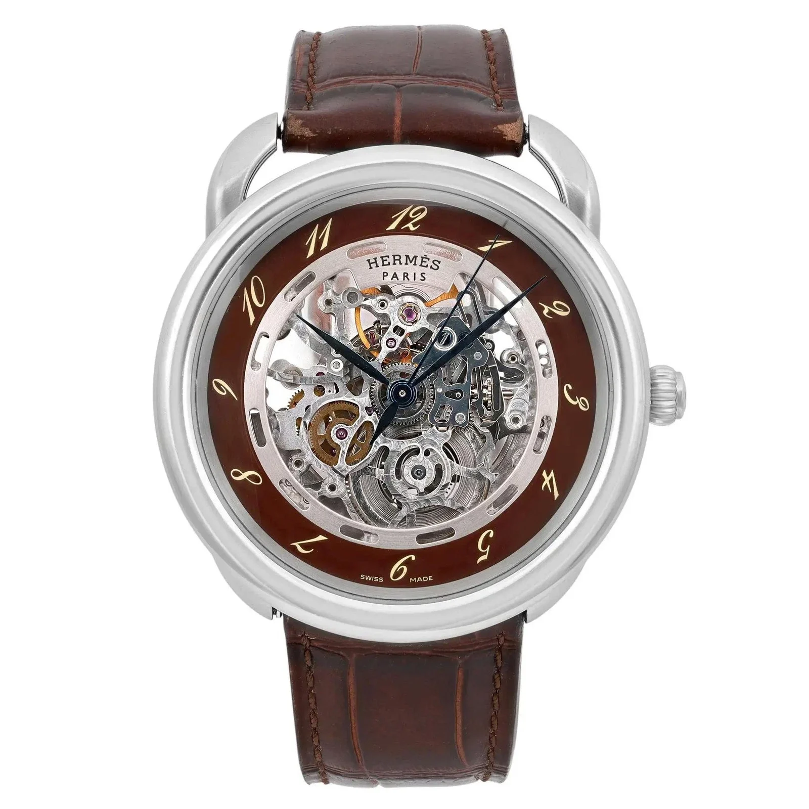 Hermès Arceau Squelette 41 Steel / Skeletonized / Arabic / Strap AR6.710