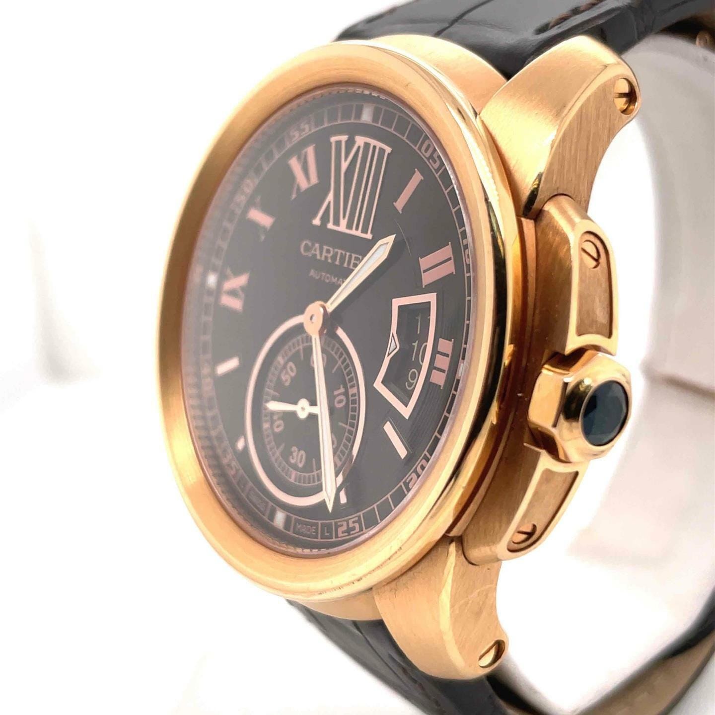 Cartier Calibre de Cartier 42 Rose Gold / Chocolate / Roman