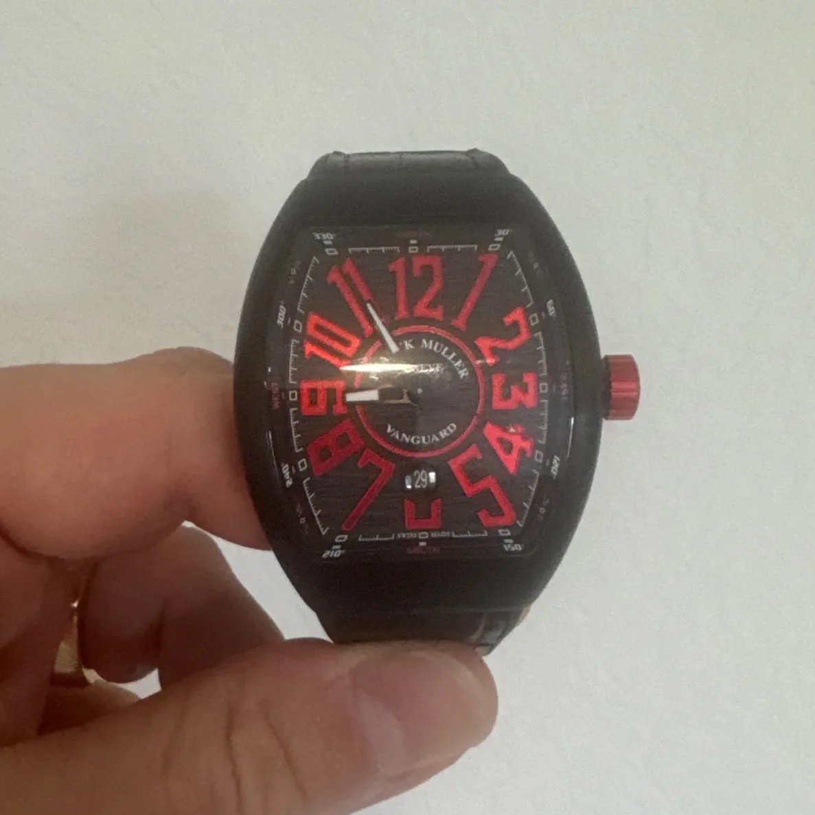 Franck Muller Vanguard Black Titanium / Black / Red Arabic / Strap V 45 SC DT TT NR BR NR-RED