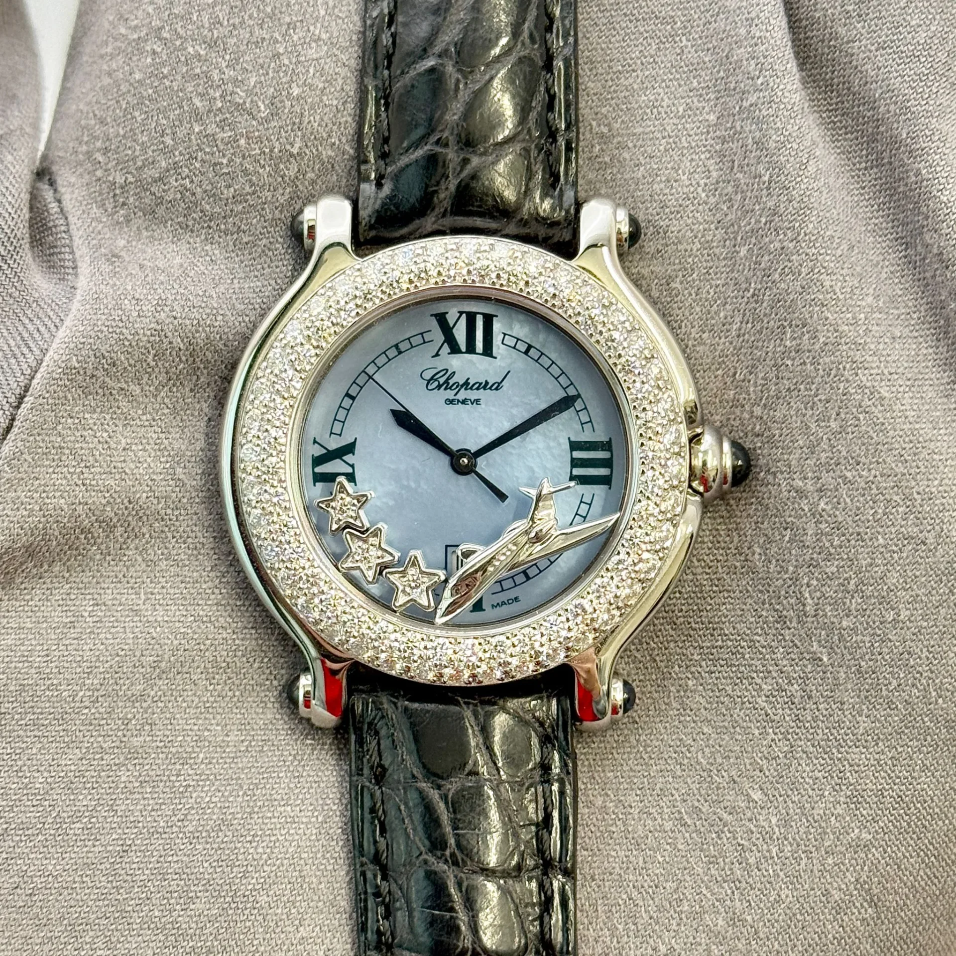 Chopard Happy Sport Steel / Blue MOP / Roman / Strap 8286