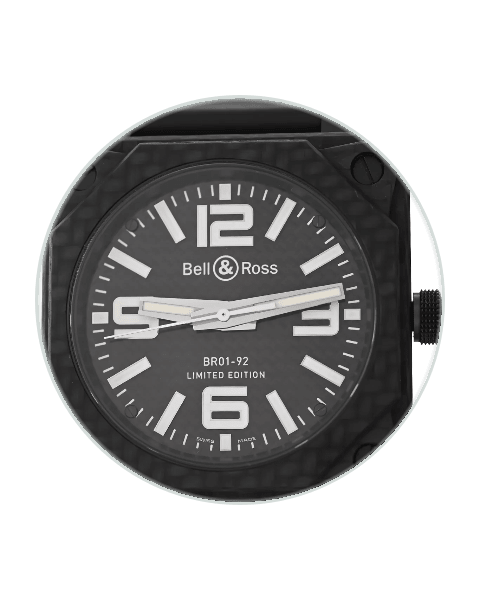 Bell & Ross BR01-92 Carbon Fiber / Black / Arabic / Strap