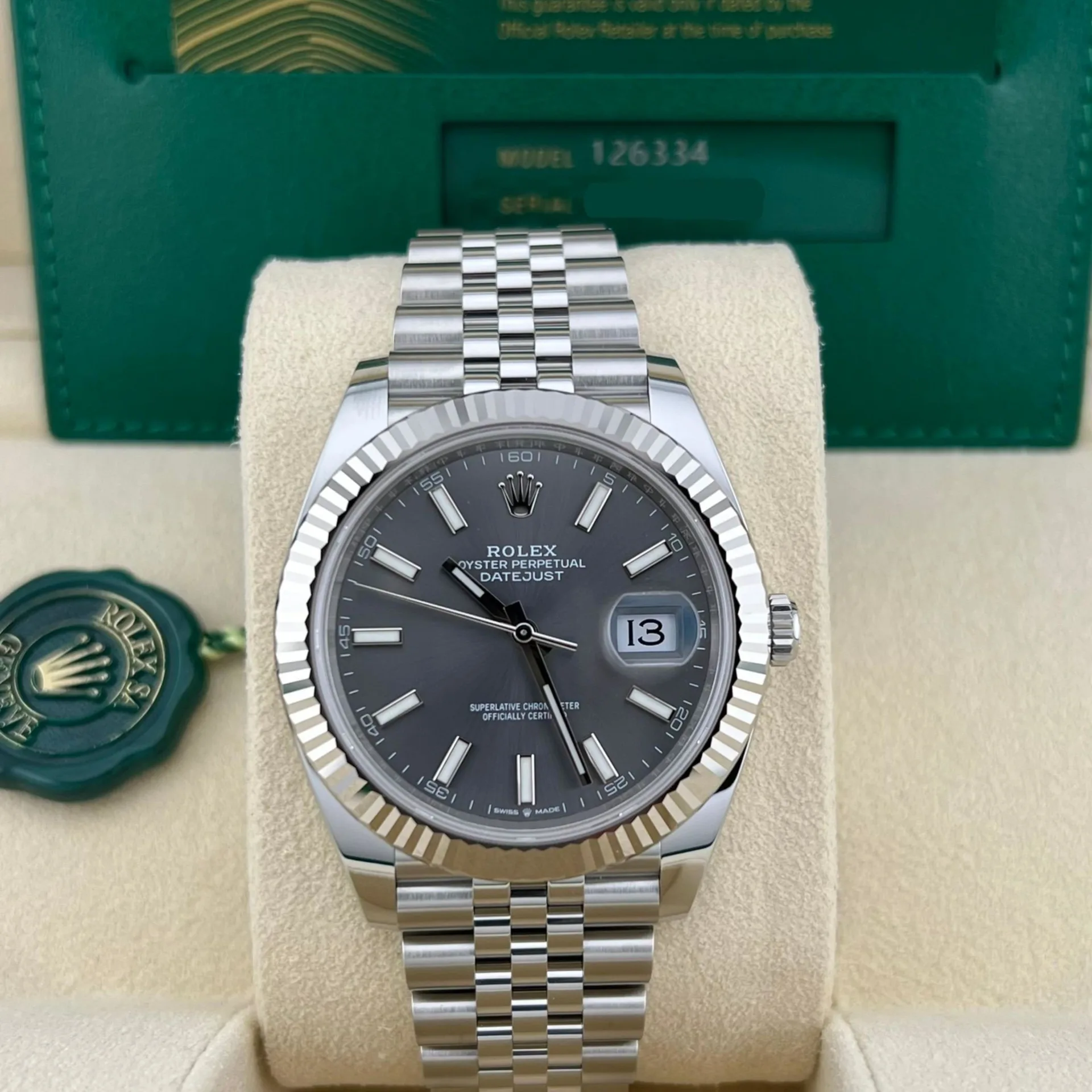 2025 Rolex Datejust 41 Steel / Fluted / Slate / Jubilee 126334-0014 Listing Image