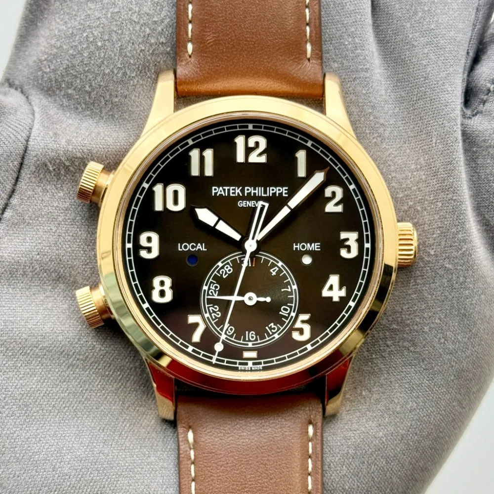 2020 Patek Philippe Calatrava Pilot Travel Time Rose Gold / Brown 5524R-001
