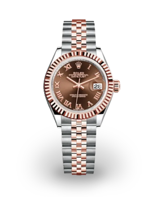 Rolex Lady-Datejust 28 Two-Tone / Fluted / Chocolate / Roman / Jubilee 279171-0009  Model Image