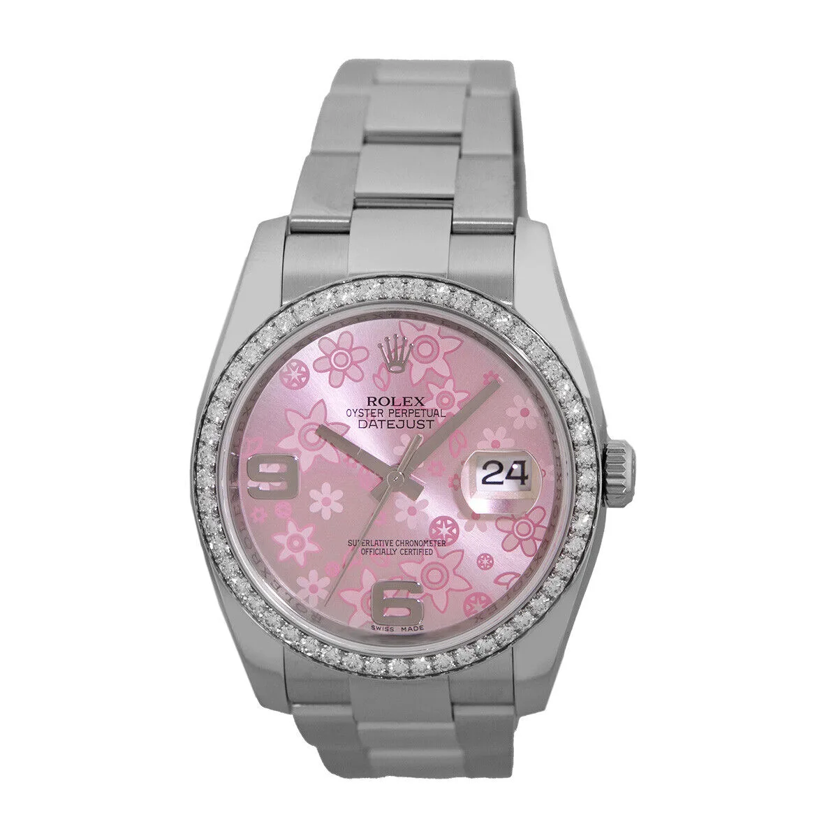 2010 Rolex Datejust 36 Diamond-Set / Floral / Arabic / Oyster 116244-0007 Listing Image 1