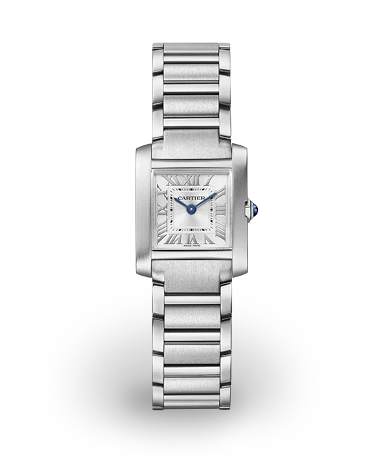 Cartier Tank Française Small Steel / Silvered / Roman / Bracelet WSTA0065  Model Image