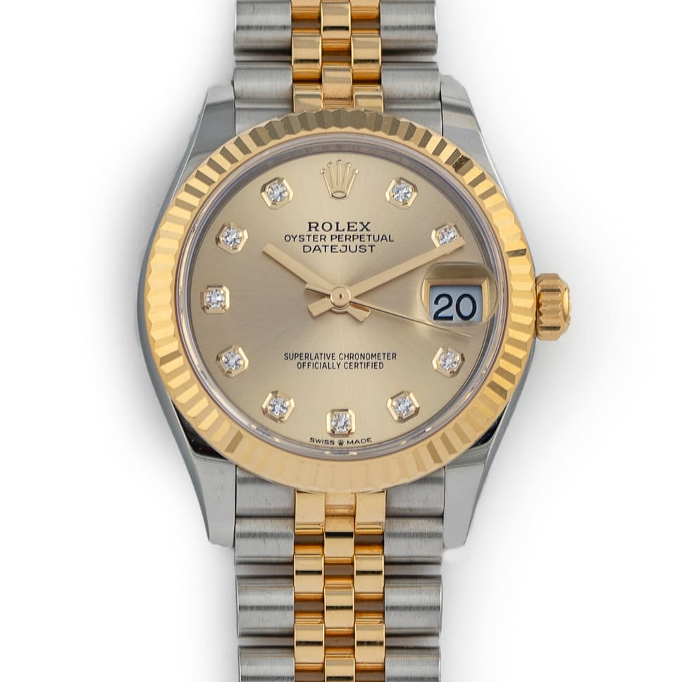 2020 Rolex Datejust 31 Two-Tone Fluted / Champagne / Diamond-Set ...