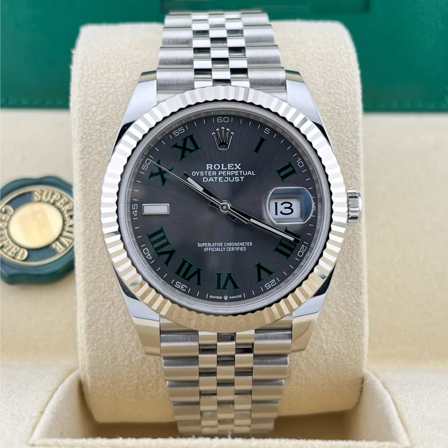 2024 Rolex Datejust 41 "Wimbledon" / Fluted / Jubilee 126334-0022 Listing Image 1