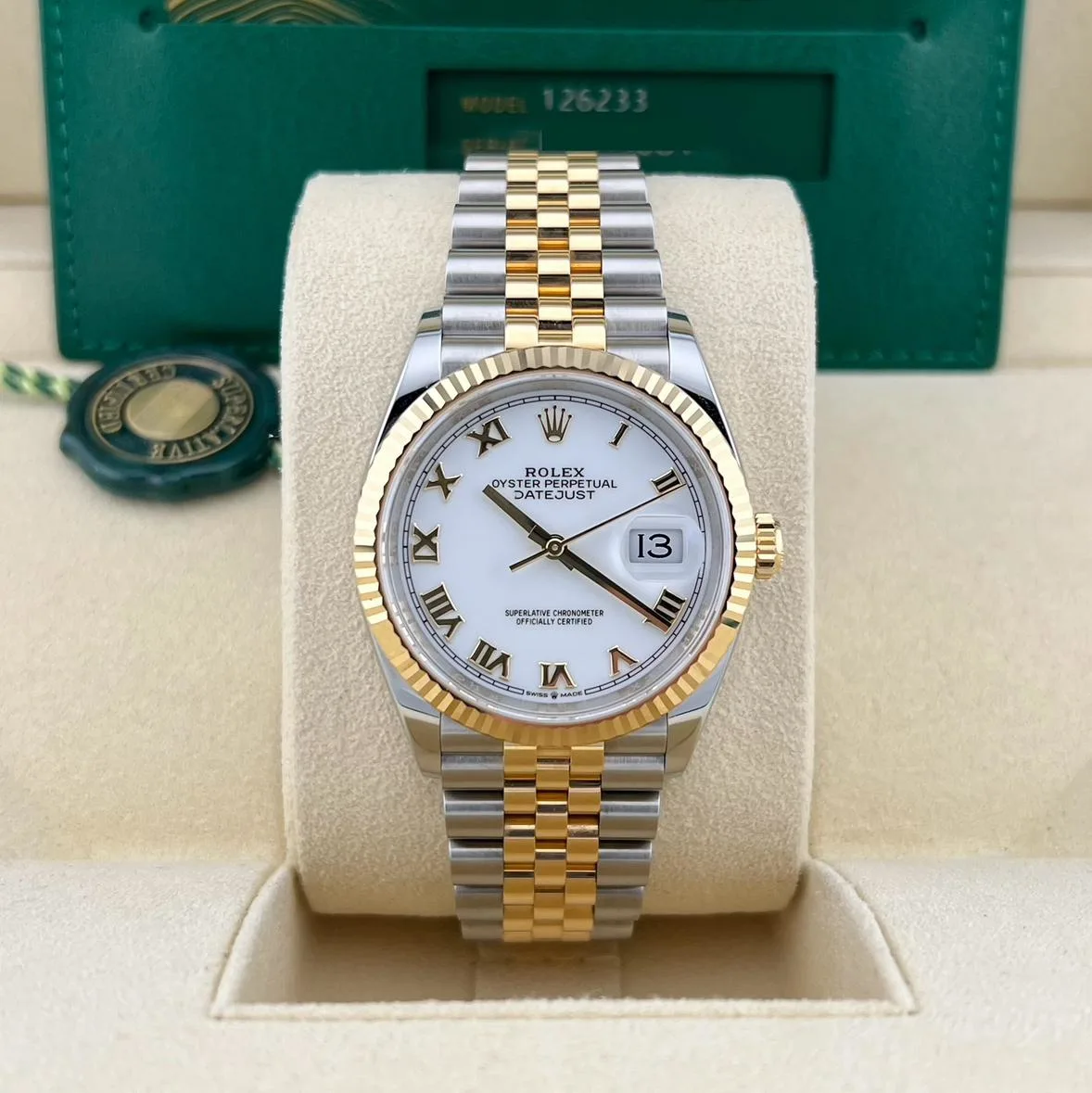 マーク・ウィリアムス - 青春の輝き 2023 Rolex Datejust 36 Two-Tone Fluted / White / Roman